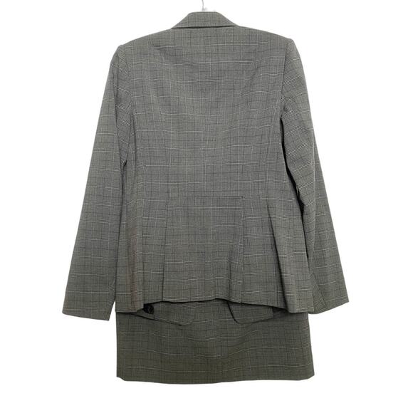 Laundry Shelli Segal Finely Plaid Grey Suit Jacket Blazer/Skirt Set 6 NWT‎ - Picture 2 of 10